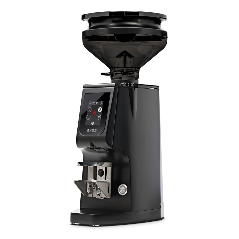 Eureka Atom Excellence 65 Coffee Grinder - Precision & Speed - Diamond - Black - Blow Up Short Smoked Hopper - 220 V