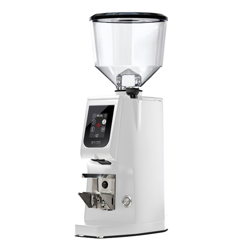 Eureka Atom Excellence 65 Coffee Grinder - Precision & Speed - Diamond - White - Tall Smoked Hopper - 110 V