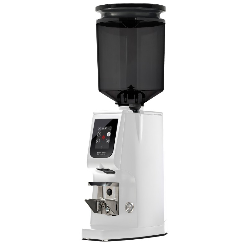 Eureka Atom Excellence 65 Coffee Grinder - Precision & Speed - Diamond - White - Tall Smoked Hopper - 220 V
