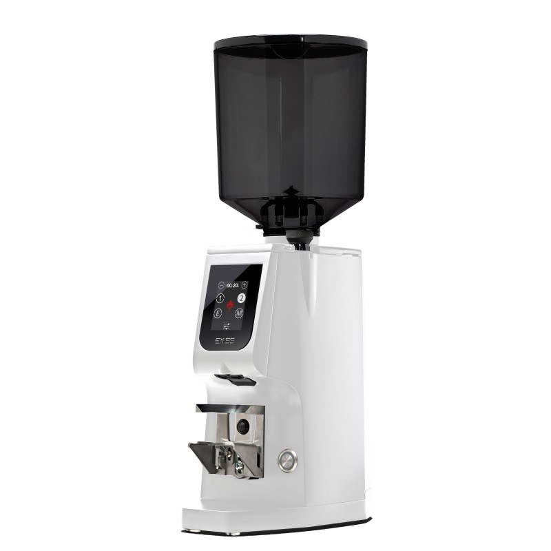 Eureka Atom Excellence 65 Coffee Grinder - Precision & Speed - Diamond - White - Tall Smoked Hopper - 220 V