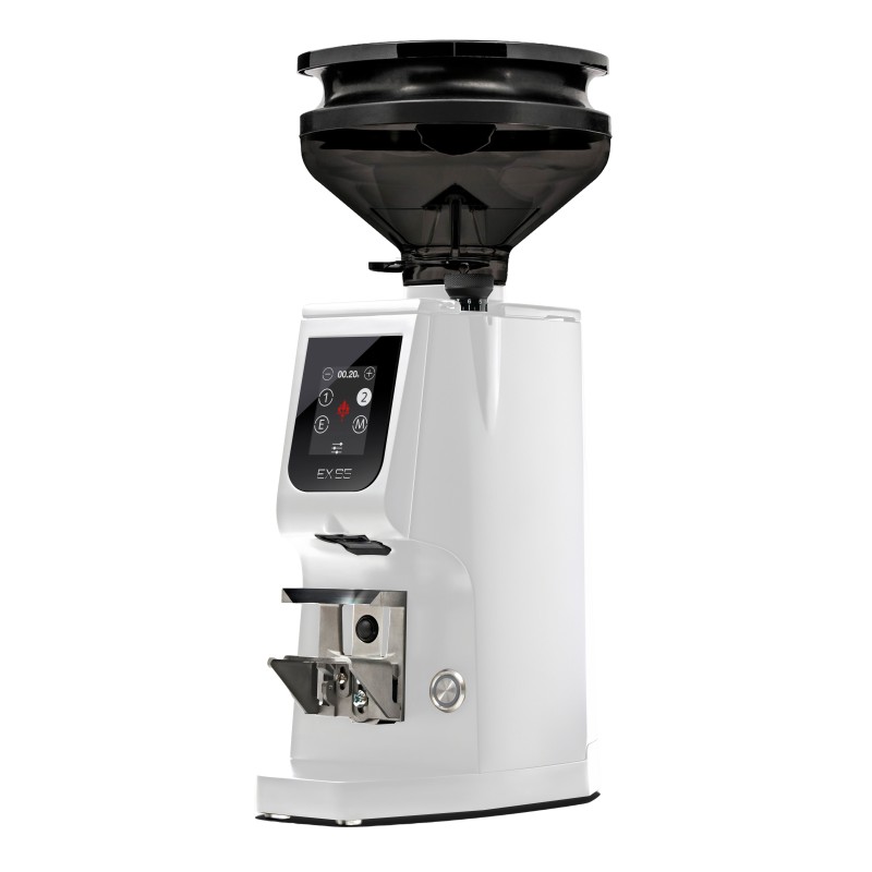 Eureka Atom Excellence 65 Coffee Grinder - Precision & Speed - Diamond - White - Tall Smoked Hopper - 220 V