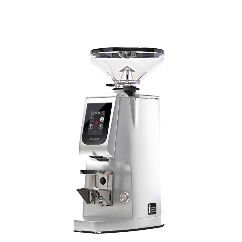 Eureka Atom Excellence 65 Coffee Grinder - Precision & Speed - Hardened Steel - Chrome - Blow Up Tall Smoked Hopper - 110 V