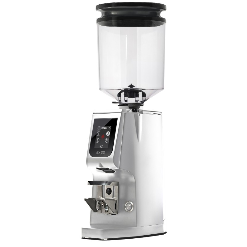Eureka Atom Excellence 65 Coffee Grinder - Precision & Speed - Hardened Steel - Chrome - Blow Up Tall Smoked Hopper - 110 V