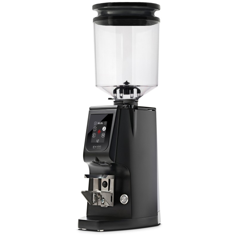 Eureka Atom Excellence 65 Coffee Grinder - Precision & Speed - Titanium - Black - Blow Up Tall Smoked Hopper - 110 V