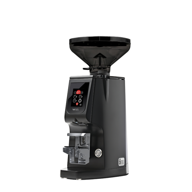 Eureka Atom W 65 Coffee Grinder - Precision & Efficiency - Red Speed - Black - Short Smoked Hopper - 220 V