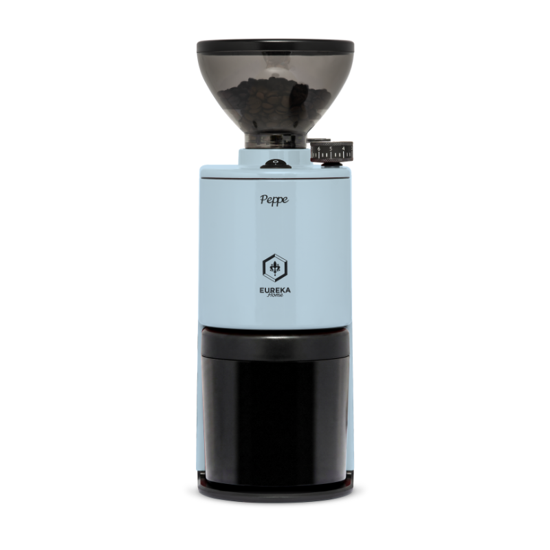 Eureka Peppe Coffee Grinder - Compact for Espresso & Filter - Pale Blue - 220 V