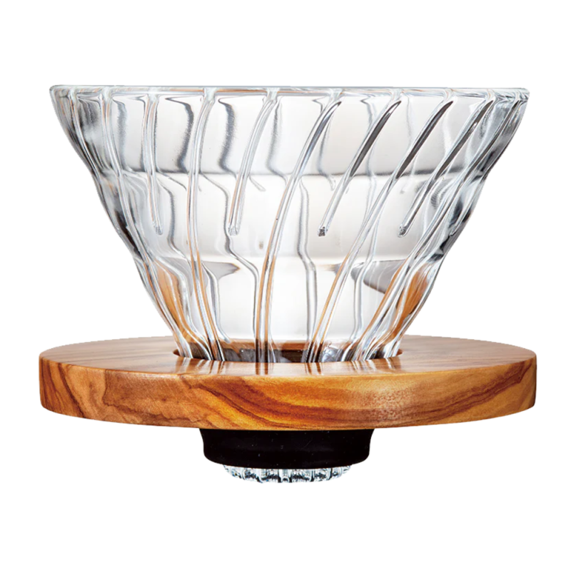 Hario V60 Glass Dripper 02 - Olive Wood Holder