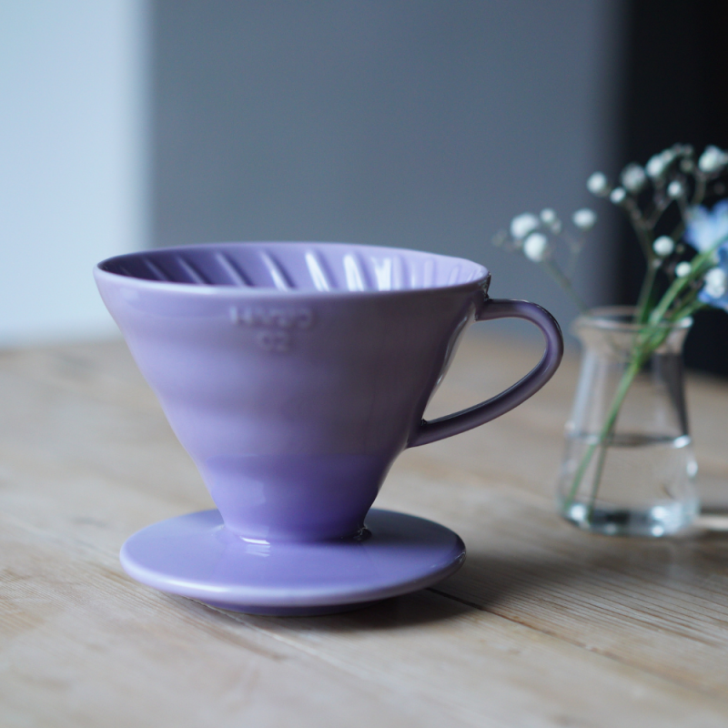 Hario V60-02 Ceramic Coffee Dripper - Purple Heather