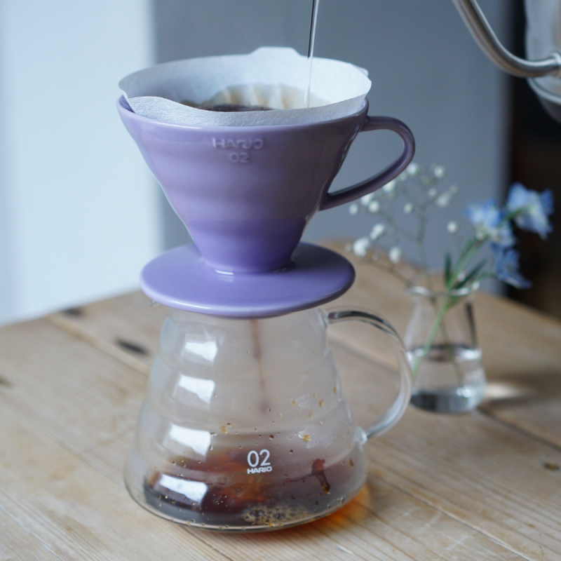 Hario V60-02 Ceramic Coffee Dripper - Purple Heather