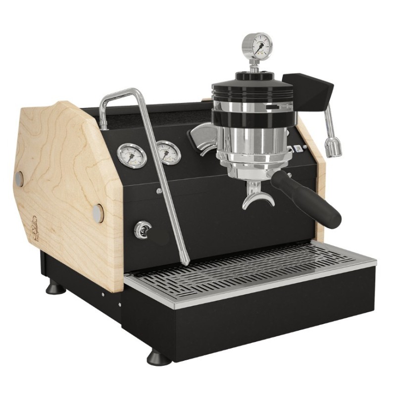La Marzocco GS3 MP Flat Black Espresso Machine - Maple Side Panels - 220 V