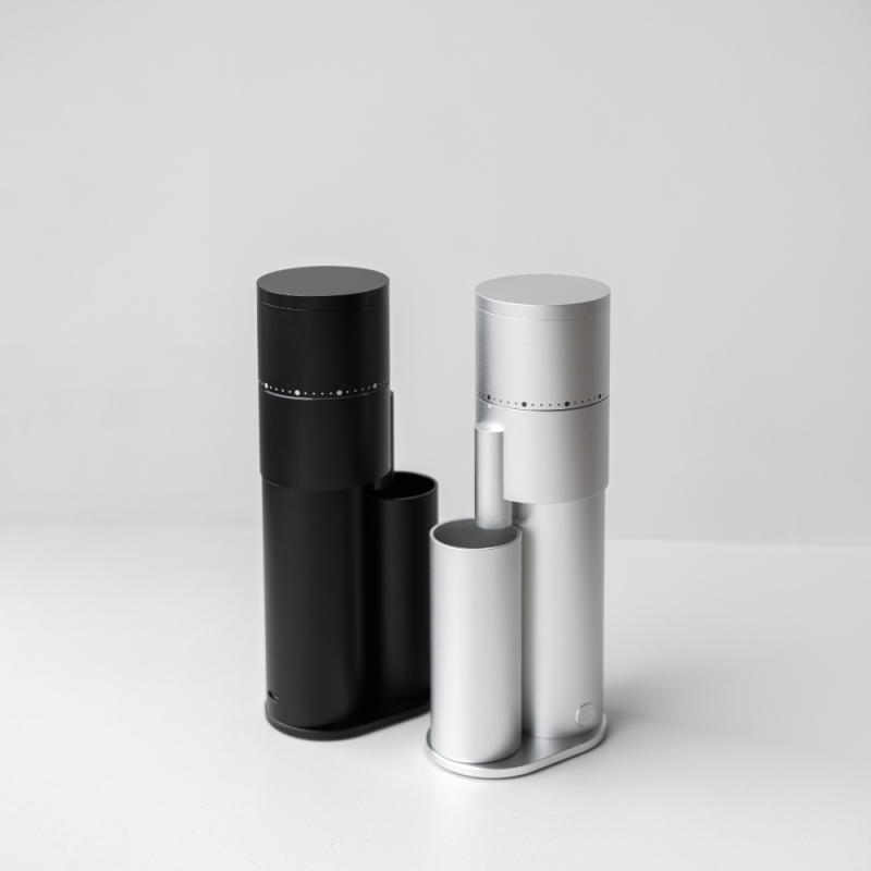 Option-O Lagom Mini 2 Coffee Grinder - Compact USB-C Power - Silver