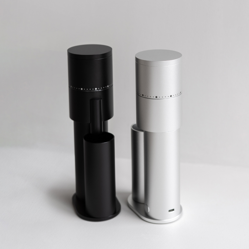 Option-O Lagom Mini 2 Coffee Grinder - Compact USB-C Power - Silver