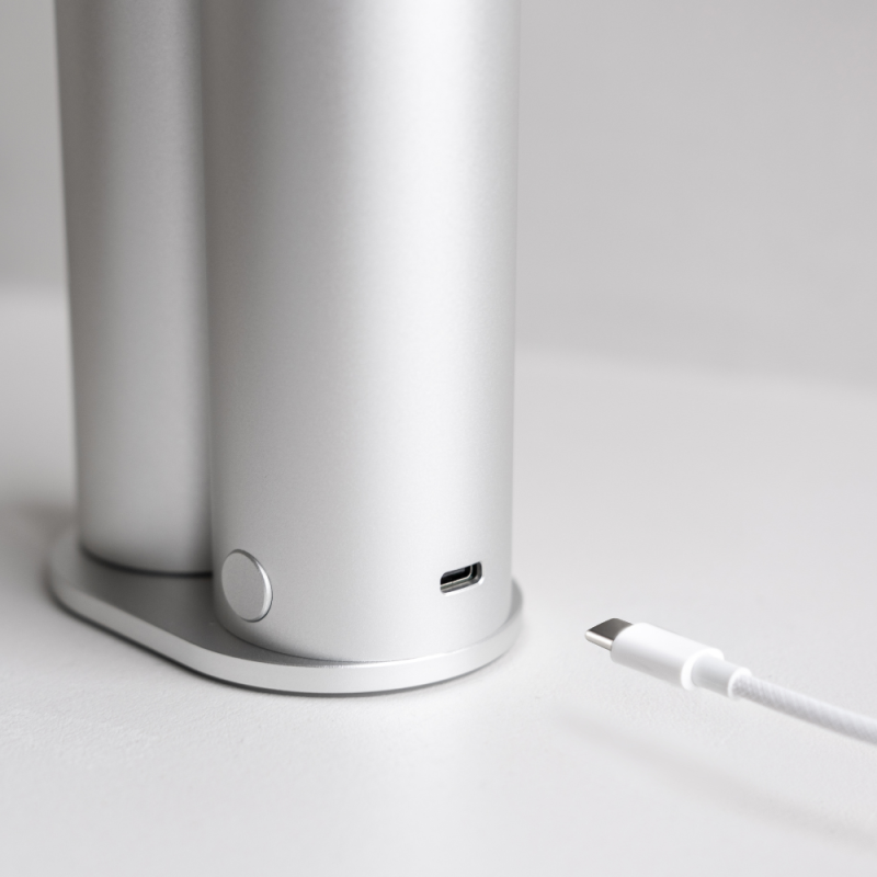 Option-O Lagom Mini 2 Coffee Grinder - Compact USB-C Power - Silver