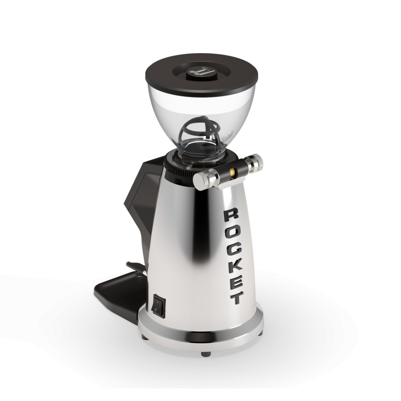 Rocket Spluga Coffee Grinder - 65 mm Flat Burrs - Chrome - 110 V