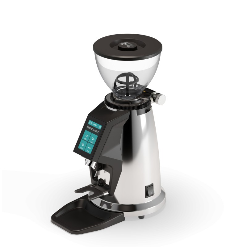 Rocket Spluga Coffee Grinder - 65 mm Flat Burrs - Chrome - 220 V