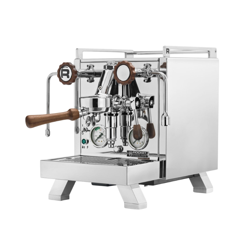 Wiedemann Handle Set for Rocket - Durable & Stylish - Walnut - With Stainless Steel Portafilter