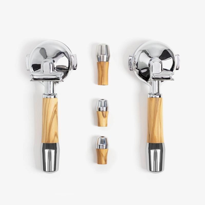Wiedemann Handle Set for ECM - Durable & Stylish - Olive - With Stainless Steel Portafilter