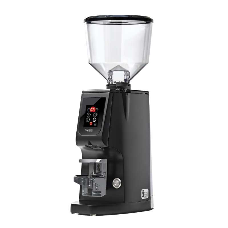 Eureka Atom W 65 Coffee Grinder - Precision & Efficiency - Titanium - Black - Blow Up Tall Hopper - 220 V