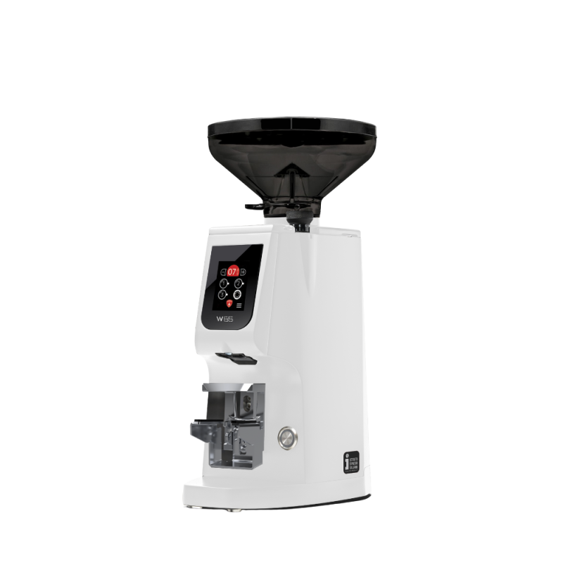 Eureka Atom W 65 Coffee Grinder - Precision & Efficiency - Titanium - White - Short Smoked Hopper - 110 V