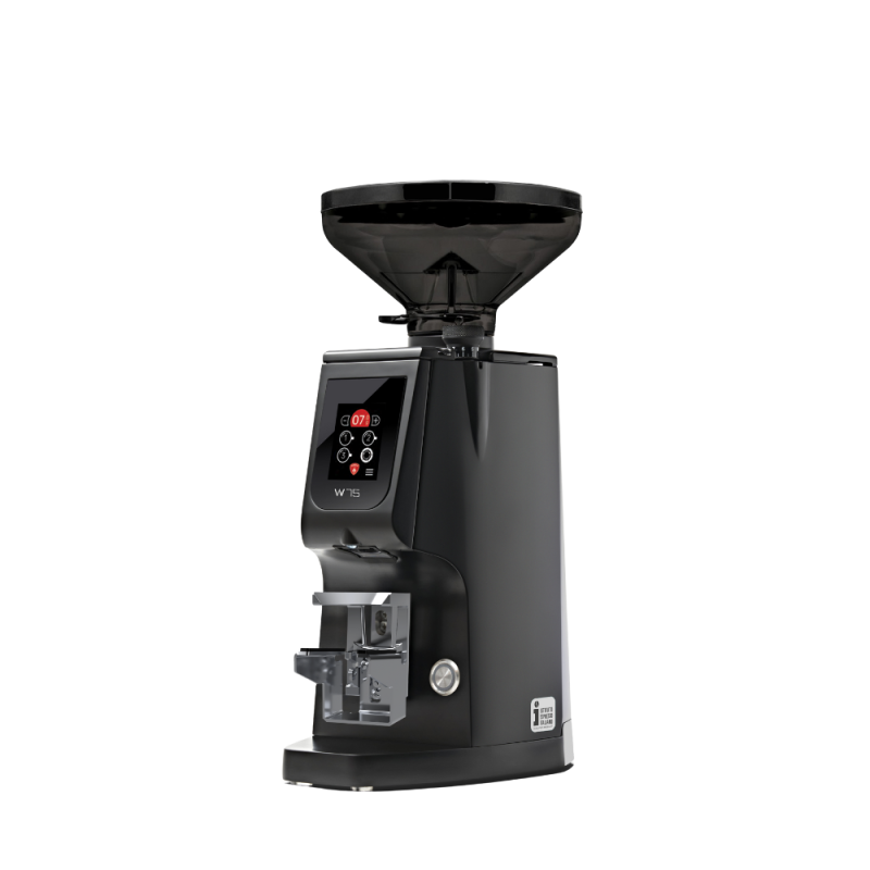Eureka Atom W 75 Coffee Grinder - Advanced Grinding - Hardened Steel - Black - Short Smoked Hopper - 110 V