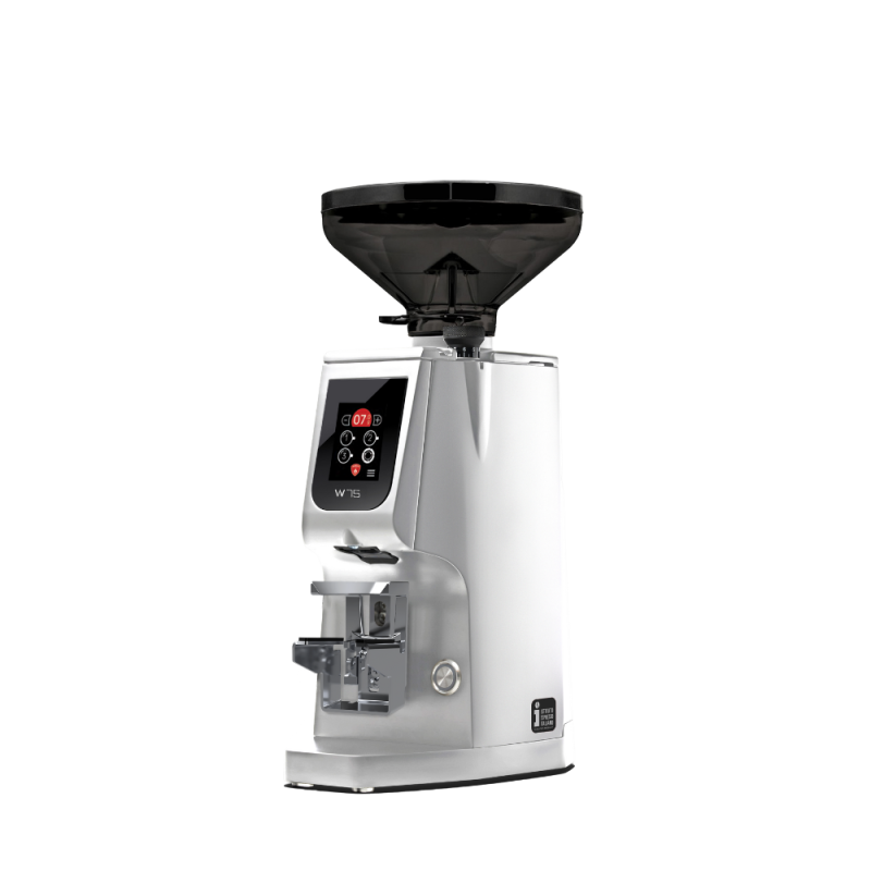 Eureka Atom W 75 Coffee Grinder - Advanced Grinding - Titanium - Chrome - Short Smoked Hopper - 110 V
